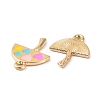 Umbrella with Heart Alloy Enamel Pendants ENAM-B044-02G-3