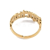 Ion Plating(IP) 304 Stainless Steel Constellation Open Cuff Ring for Women RJEW-C097-01G-04-3