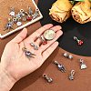 18Pcs 6 Styles Alloy Enamel & Crystal Rhinestone European Dangle Charms FIND-YW0006-85-3
