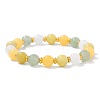 Natural Lemon Jade Beaded Stretch Bracelets for Men and Women ZC3707-1-1