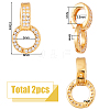 2Pcs 925 Sterling Silver Pave Clear Cubic Zirconia Twister Clasps STER-HS0001-22B-G-2