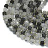 Natural Tourmalinated Quartz Beads Strands G-K389-A20-01-3