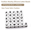 20Pcs White Cube Letter Silicone Beads 12x12x12mm Square Dice Alphabet Beads with 2mm Hole Spacer Loose Letter Beads for Bracelet Necklace Jewelry Making JX432V-4