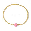 Brass Round Beads Stretch Bracelets VH4184-5-1