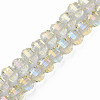 Electroplate Transparent Glass Beads Strands EGLA-N002-30-C10-1