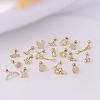 Brass Micro Pave Clear Cubic Zirconia Flat Round Cartilage Earrings WGFE0B0-21-3