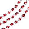 1 Yard Brass Glass Rhinestone Chains KK-NB0003-96A-1