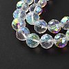 Transparent Electroplate Glass Beads Strands X-EGLA-N002-34D-H01-3