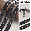 Imitation Leather Ribbon with Platinum Plated Brass Eyelets OCOR-WH0078-136-4