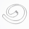 Non-Tarnish 304 Stainless Steel Cable Chain Necklaces X-NJEW-K090-01P-1