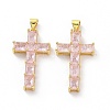 Brass Micro Pave Clear Cubic Zirconia Pendants ZIRC-F135-27G-03-2