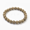 Natural Dyed Sandalwood Beads Stretch Bracelets BJEW-JB03843-02-1