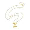 Brass & Plastic Pearl Letter Pandent Box Chain Necklaces for Women NJEW-U017-01G-26-3