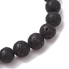 Natural Lava Rock Round Beads Stretch Bracelets BJEW-JB11489-4