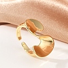 S-Shaped Brass Open Cuff Rings for Women RJEW-G343-19G-1