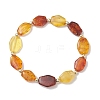 Natural Amber Beads Stretch Bracelets for Women BJEW-JB13253-2