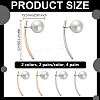 4 Pairs 2 Colors Iron Round Stud Earrings EJEW-HY0001-57-2