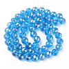 Electroplate Transparent Glass Beads Strands EGLA-N002-34B-D04-2