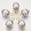 ABS Plastic Imitation Pearl Pendants KK-N235-017-2