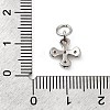 Brass Micro Pave Cubic Zirconia Tiny Cross Charms ZIRC-G128-04P-1-3