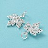 Rack Plating Brass Clear Cubic Zirconia Pendants KK-B078-02S-01-3