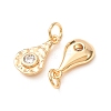 Brass Micro Pave Cubic Zirconia Charms CU-K002-42G-D-2