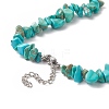 Dyed Synthetic Turquoise Chip Beaded Necklaces with 304 Stainless Steel Lobster Claw Clasp & Chain Extender NJEW-JN04225-05-3