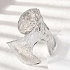 Hammered 304 Stainless Steel Open Cuff Bangles BJEW-K264-04P-3