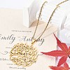 201 Stainless Steel Hollow Arabic Flat Round Pendant Box Chain Necklaces for Women Men LS-NJEW-R013-01G-2