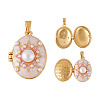 1Pc Brass Enamel Locket Pendants KK-TADJ0001-05B-1