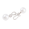 Rack Plating Brass Cubic Zirconia ABS Pearl Earring Hooks EJEW-S219-16P-06-2