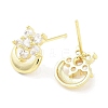 Brass Pave Clear Cubic Zirconia Stud Earring EJEW-S217-G07-2