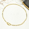 4MM 304 Stainless Steel Paperclip Chain Necklaces with Screw Carabiner Lock Charms for Women NJEW-JN06229-1