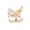 Brass Micro Pave Clear Cubic Zirconia Charms LS-KK-E798-08A-G-2