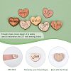 SUPERFINDINGS 4 Styles Heart with Love & Word Wood Cabochons WOOD-FH0001-90-6