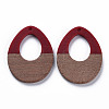 Opaque Resin & Walnut Wood Pendants RESI-T035-37A-2