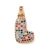 Brass Micro Pave Cubic Zirconia Pendants KK-C076-29L-G02-1