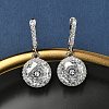 925 Sterling Silver Micro Pave Cubic Zirconia Hoop Earrings EJEW-B147-01A-01-1
