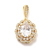 Brass Micro Pave Clear Cubic Zirconia Pendants KK-I695-024G-1