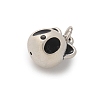 Fine Silver Enamel Panda Charms STER-D300-18AS-2