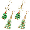 2 Pairs 2 Styles Glass Dangle Earrings EJEW-TA00700-2