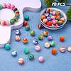 WEWAYSMILE 70Pcs 7 Styles 15mm Silicone Round Beads Making Kit JX487A-3