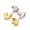 304 Stainless Steel Dangle Stud Earrings EJEW-K296-02GP-02-3