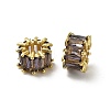 Brass Micro Pave Cubic Zirconia European Beads KK-B142-13C-02G-2
