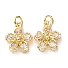 Brass Micro Pave Clear Cubic Zirconia Charms CU-E003-10G-A-1