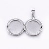 Tarnish Resistant 304 Stainless Steel Locket Pendants STAS-O103-30P-2