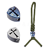 2Pcs 2 Colors Titanium Alloy Knife Beads for Lanyard Pendant FIND-NB0007-09-1