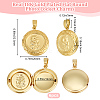 6Pcs Brass Locket Pendants KK-BBC0015-49-2