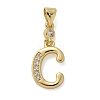 Brass Micro Pave Cubic Zirconia Pendants KK-M319-02G-C-1