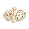 Brass Micro Pave Cubic Zirconia Charms CU-K002-01C-4